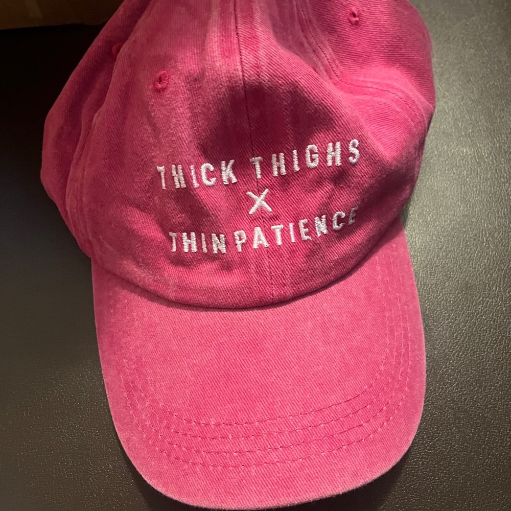 Pink Cap with Embroidered Text
